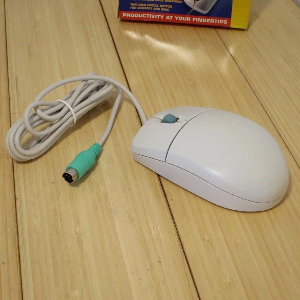NOS‎ Vintage Mitsumi PS2 Ball Mouse EW4ECM-S3101 2 Button with Scroll Wheel